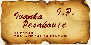 Ivanka Pešaković vizit kartica